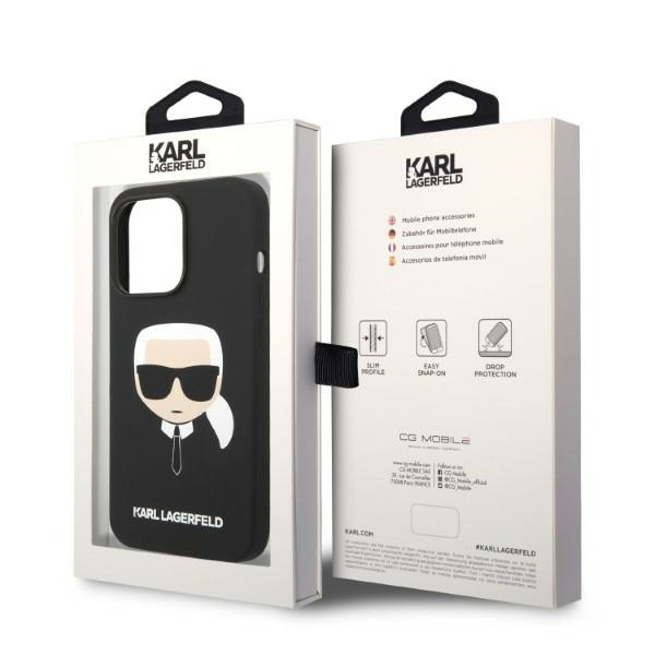 Karl Lagerfeld KLHMP14LSLKHBK iPhone 14 Pro 6.1" hardcase black/black Silicone Karl`s Head MagSafe
